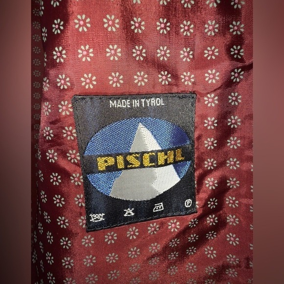 Pischl Women's 100% Wool Black Poncho Cape Satin Lined Button Closure Long - Picture 10 of 13